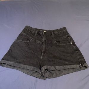 Zara Charcoal denim high waisted shorts